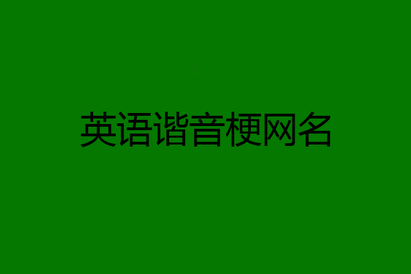 英语谐音梗网名