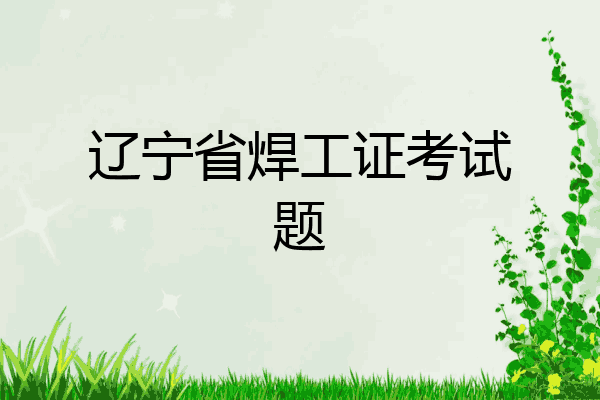 辽宁省焊工证考试题