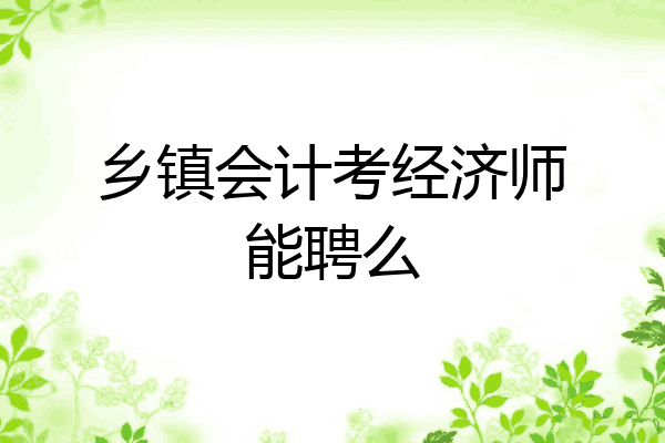 乡镇会计考经济师能聘么