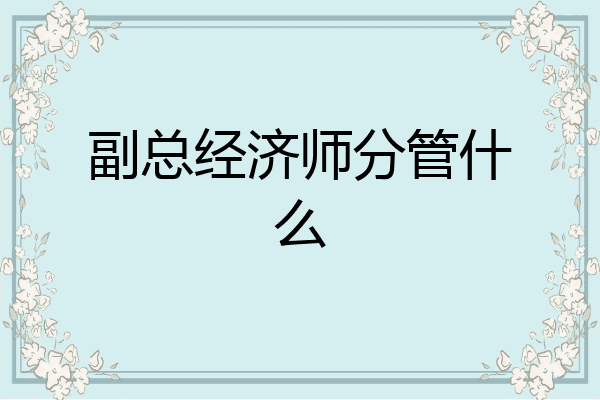 副总经济师分管什么