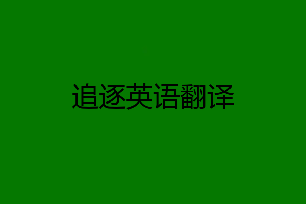 追逐英语翻译