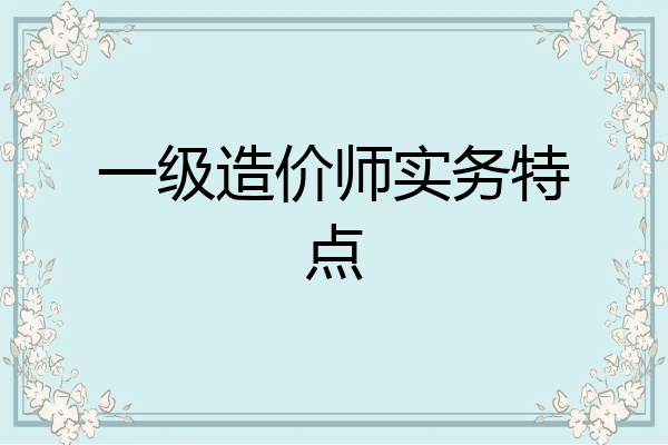 一级造价师实务特点