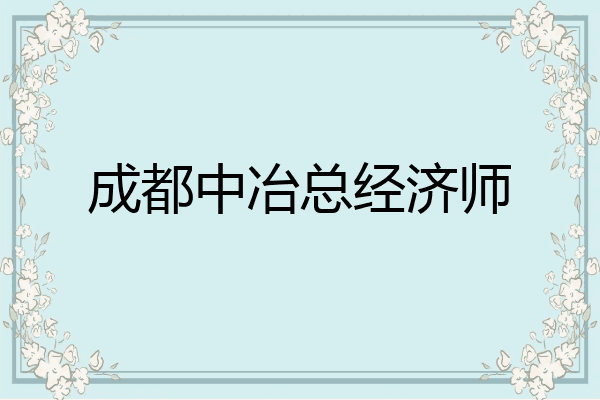 成都中冶总经济师