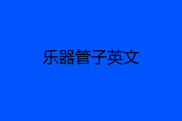 乐器管子英文
