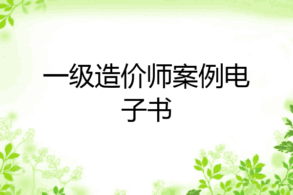 一级造价师案例电子书