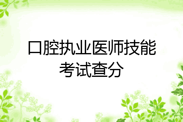口腔执业医师技能考试查分