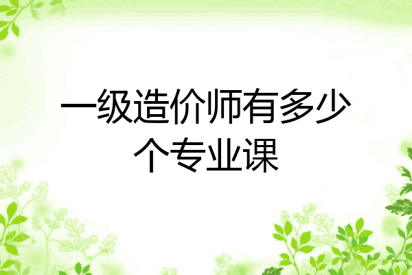 一级造价师有多少个专业课