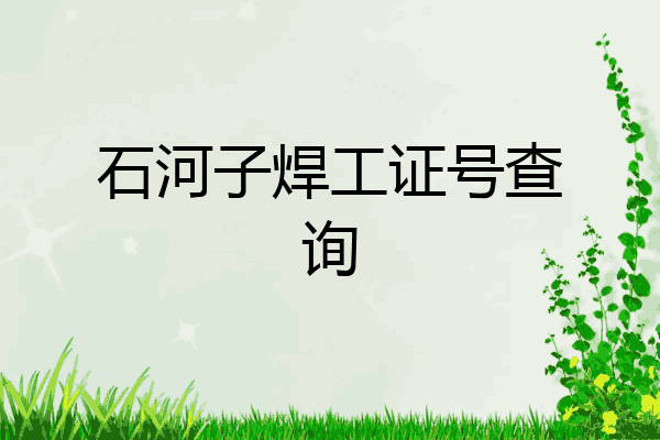 石河子焊工证号查询