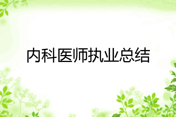 内科医师执业总结