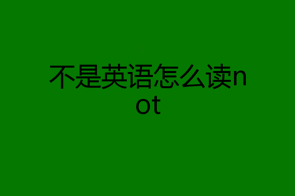 不是英语怎么读not