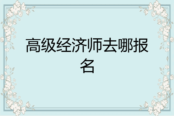 高级经济师去哪报名