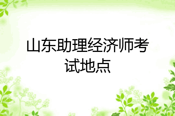 山东助理经济师考试地点