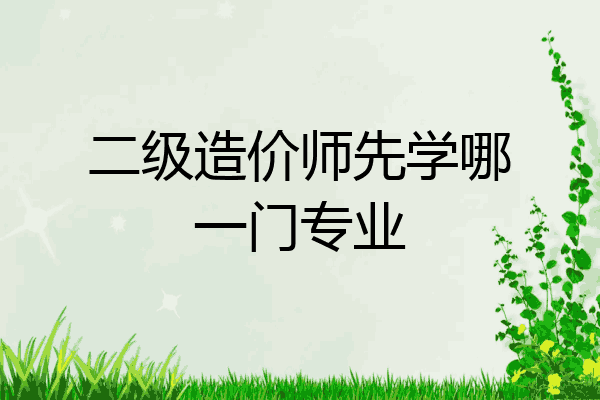 二级造价师先学哪一门专业