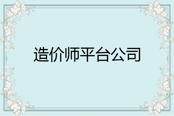 造价师平台公司