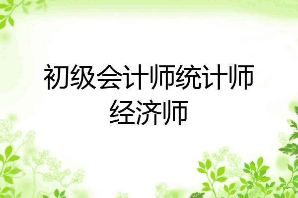 初级会计师统计师经济师