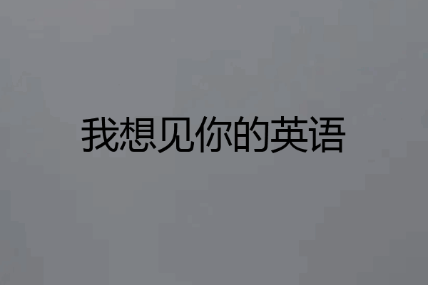 我想见你的英语
