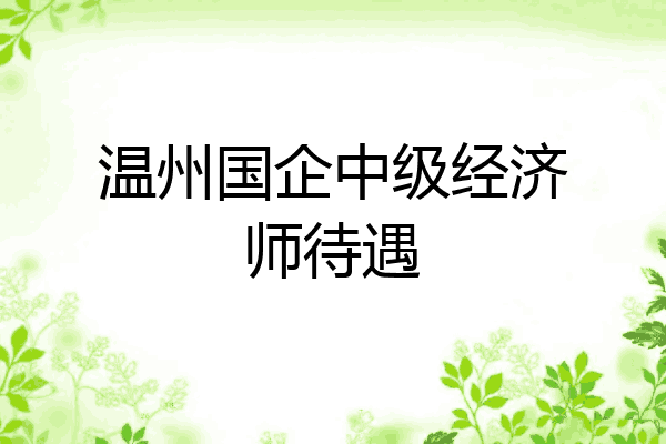 温州国企中级经济师待遇