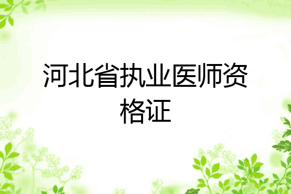 河北省执业医师资格证