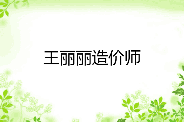 王丽丽造价师