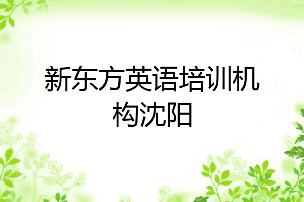 新东方英语培训机构沈阳