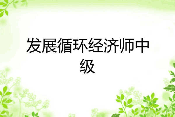 发展循环经济师中级