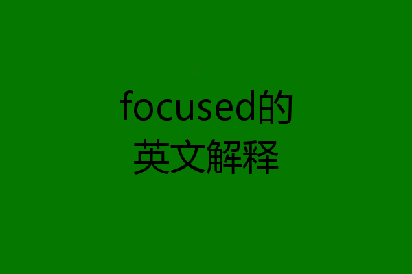 focused的英文解释