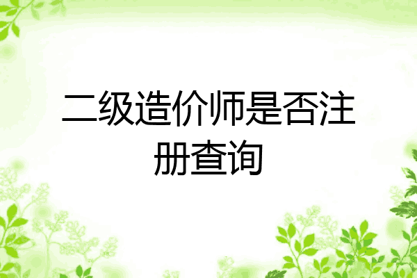 二级造价师是否注册查询