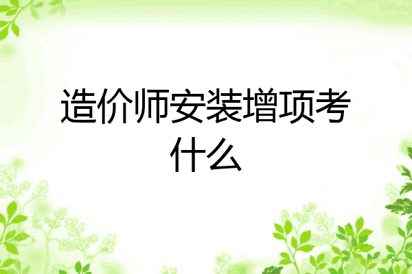 造价师安装增项考什么