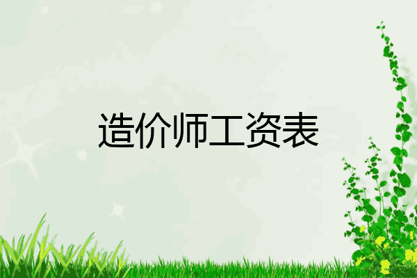 造价师工资表
