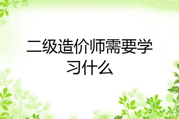二级造价师需要学习什么