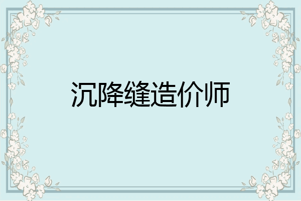 沉降缝造价师