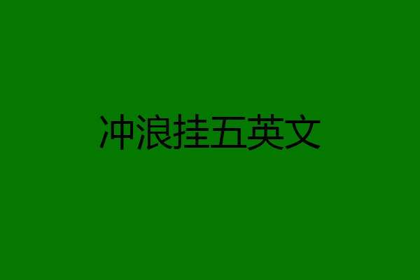 冲浪挂五英文
