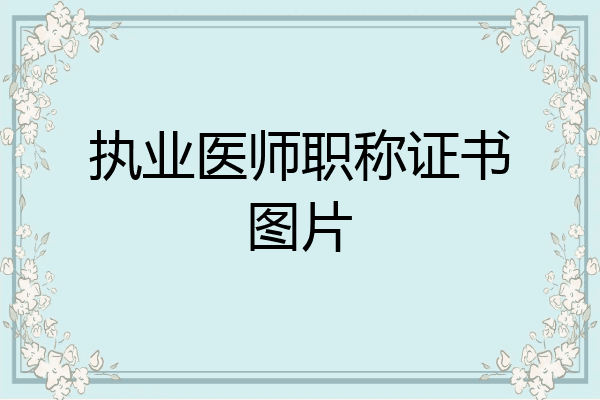 执业医师职称证书图片