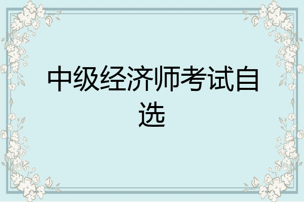 中级经济师考试自选