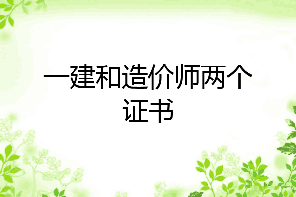 一建和造价师两个证书