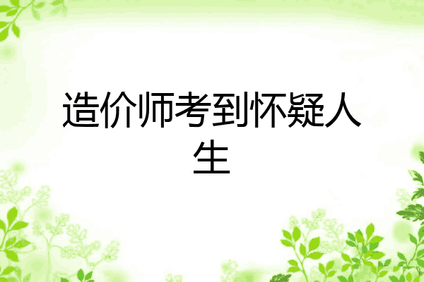 造价师考到怀疑人生