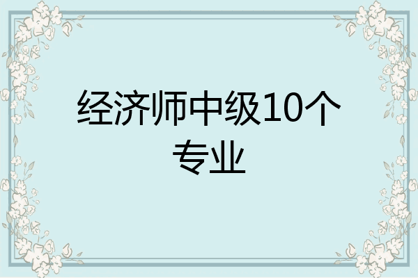 经济师中级10个专业