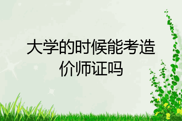 大学的时候能考造价师证吗