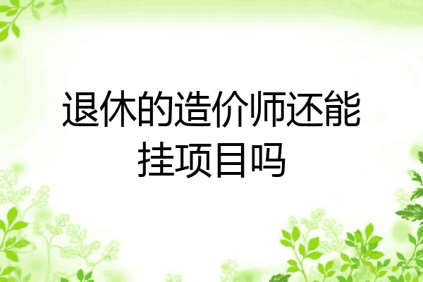 退休的造价师还能挂项目吗