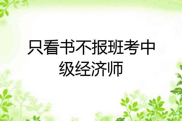 只看书不报班考中级经济师