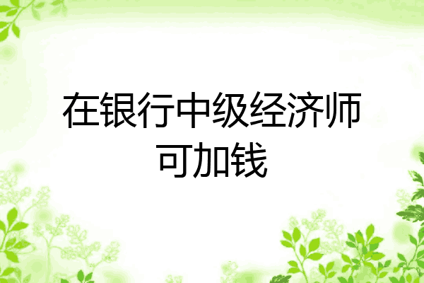 在银行中级经济师可加钱