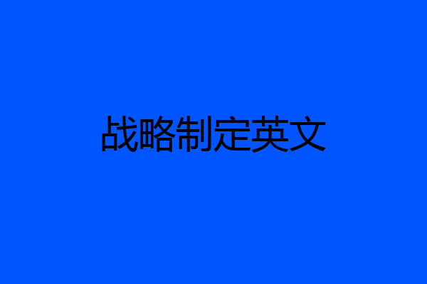 战略制定英文