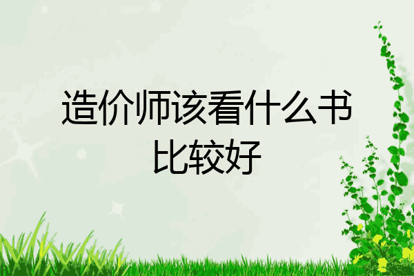 造价师该看什么书比较好