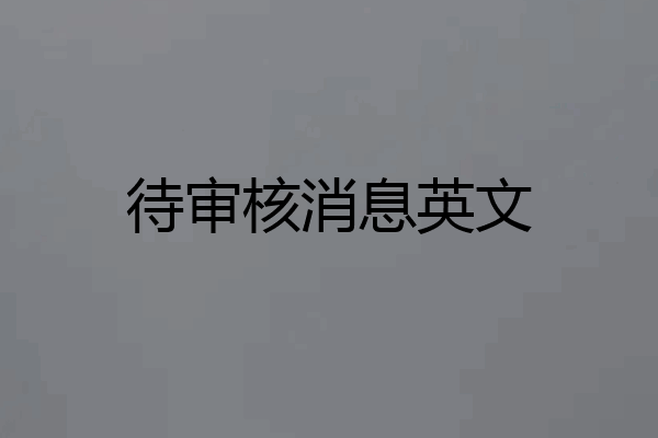 待审核消息英文