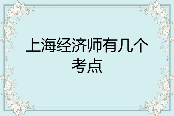 上海经济师有几个考点