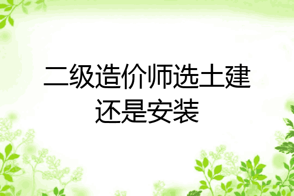 二级造价师选土建还是安装