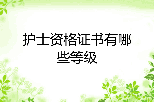 护士资格证书有哪些等级