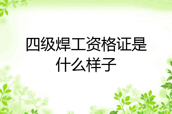 四级焊工资格证是什么样子
