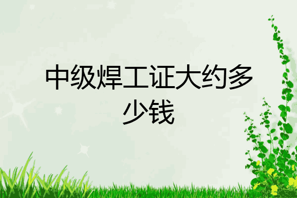 中级焊工证大约多少钱