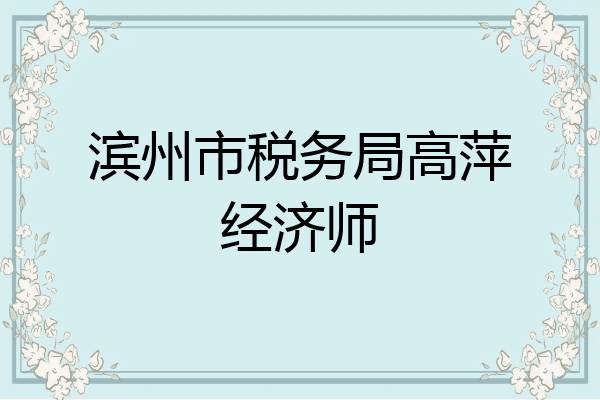 滨州市税务局高萍经济师